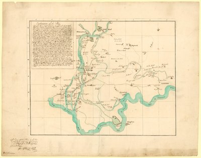 En kopia av planen som planerades år 1721 för att föra en ny flod från Uxbridge, korrigerad, 6 februari 1766 av English School