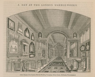 En dag på Londons marmorverk (gravyr) av English School