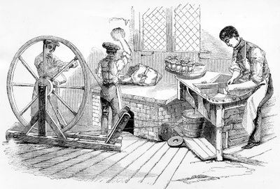 En dag på Royal Porcelain Works, Worcester, 1843 av English School