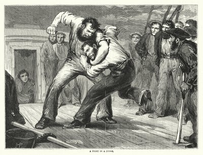 Ein Kampf im Sturm (Gravur) von English School