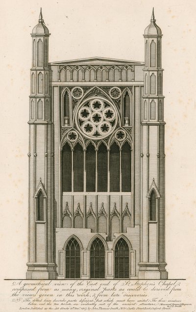 En geometrisk vy av den östra änden av St Stephens Chapel av English School