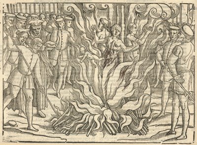 Ein beklagenswertes Schauspiel von drei Frauen (Gravur) von English School