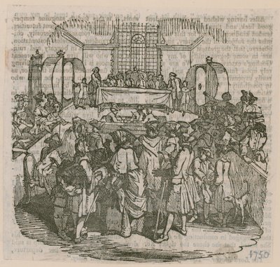 Ett lotteri; daterad 1750 av English School