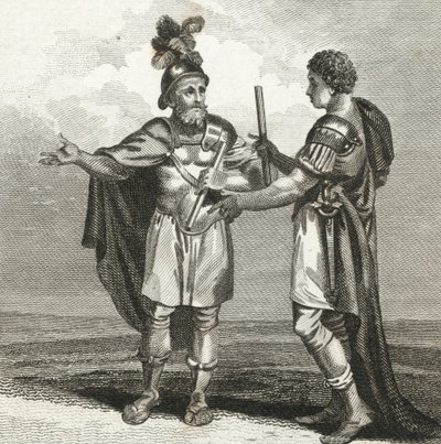 Ett möte mellan Scipio och Hannibal (gravyr) av English School