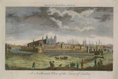 En nordvästlig vy av Tower of London av English School