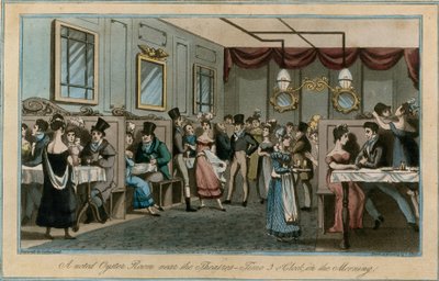 En uppmärksammad Oyster Room nära teatrarna, klockan 3 på morgonen av English School