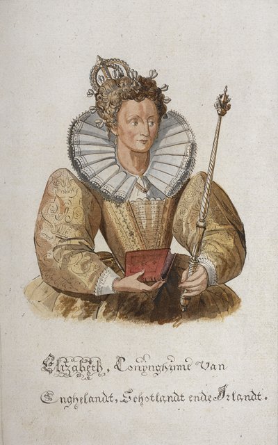 Ett porträtt av drottning Elizabeth I av England. av English School