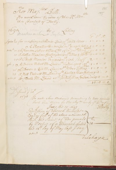 Ett kungligt dokument, Add MS 5751 A, f.135 av English School