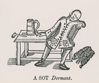 Ein schlafender Trunkenbold von English School