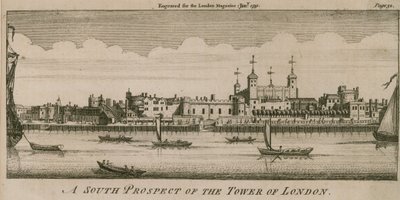 En sydlig utsikt över Tower of London av English School