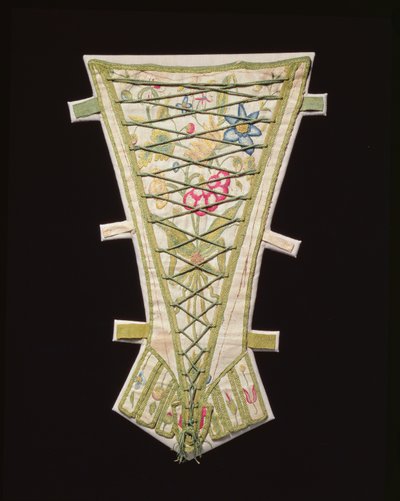 En stomacher, 1500-tal (ull, linne och snöre) av English School