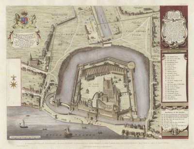 Ett sant och exakt utkast till Tower Liberties (färggravyr) av English School