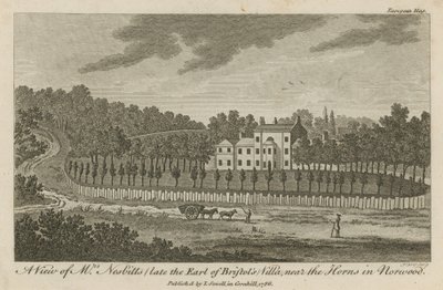 En vy av Mr Nesbitts (sena Earl of Bristols) Villa, nära Horns i Norwood av English School