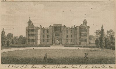 En vy av herrgården i Charlton, byggd av Sir Adam Newton av English School