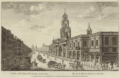 En vy av Royal Exchange i London av English School