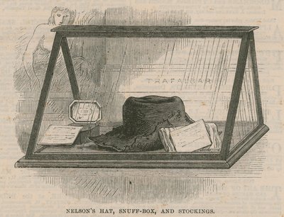 Ett besök på Greenwich Hospital; Nelsons hatt, snusdosa och strumpor av English School