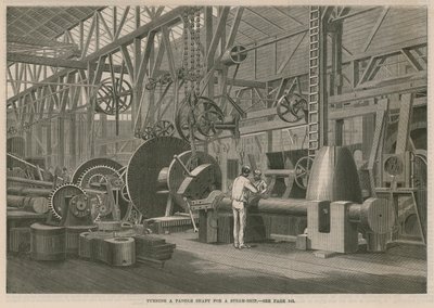 Ett besök på Penns Marine Engine Factory i Greenwich, London; Vridning av en paddelaxel för ett ångfartyg av English School