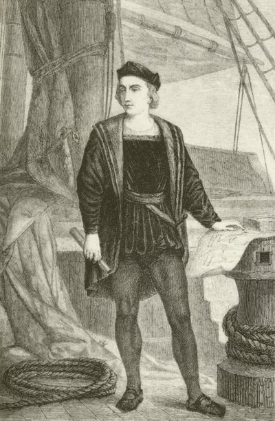 En ung Christopher Columbus (1451-1506), genuesisk upptäcktsresande av English School