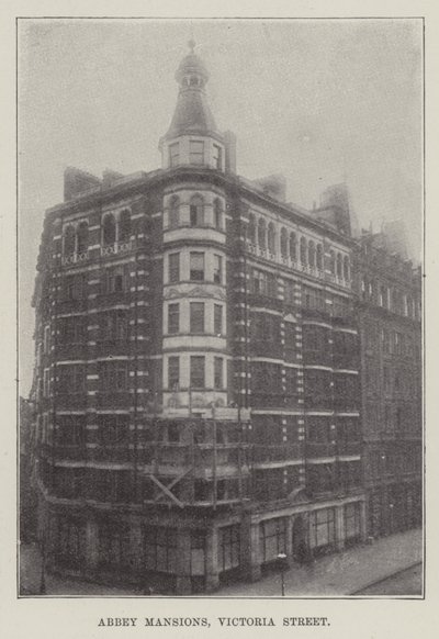 Abbey Mansions, Victoria Street (gravyr) av English School