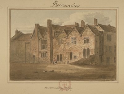Abbey of St Saviour, Bermondsey, 1809 (wc på papper) av English School