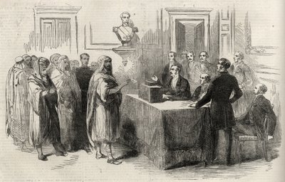 Abd-El-Kader röstar för det franska imperiet - Illustration för The Illustrated London News, 4 december 1852. av English School
