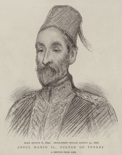 Abdul Hamid II, Sultan av Turkiet (gravyr) av English School