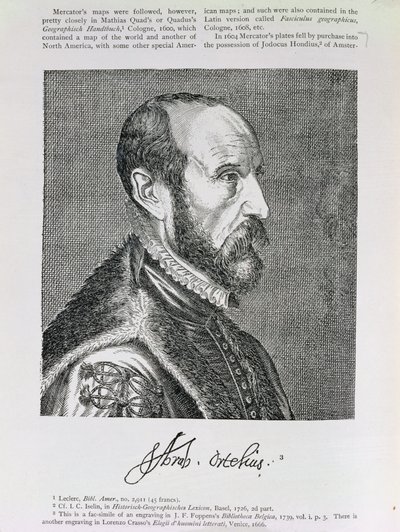 Abraham Ortelius (1527-98) illustration från volym IV av 