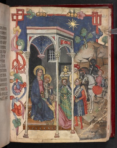Lägg till. 17466, f.40r Tillbedjan av Magi av English School