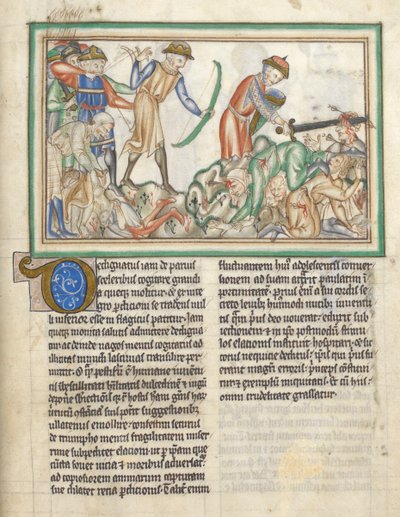 Lägg till 35166 f.35 Människor som dödas, bibliska scener från Johannes Apokalyps, Apokalyps på latin med kommentarer (bläck & färg på veläng) av English School