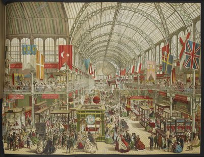 Lägg till. 35255 Den stora utställningen på Crystal Palace, som visar olika nationers flaggor av English School