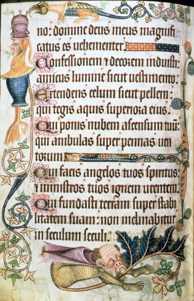 Lägg till 42130 f.182v Psalm 103 med grotesker, från 