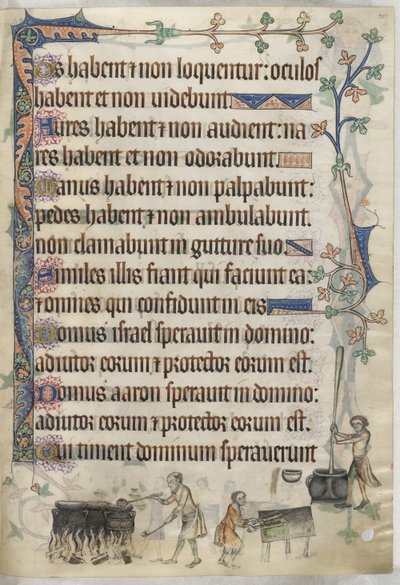 Lägg till. 42130, f.207 Förbereda och laga maten, illustration från 