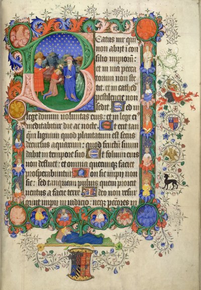 Lägg till. 42131 fol.73 Psalm 1, som börjar med initial 