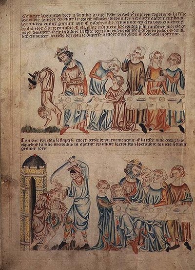 Lägg till 47682 f.21v Salome som dansar före Herodes och Johannes Döparens död, från 