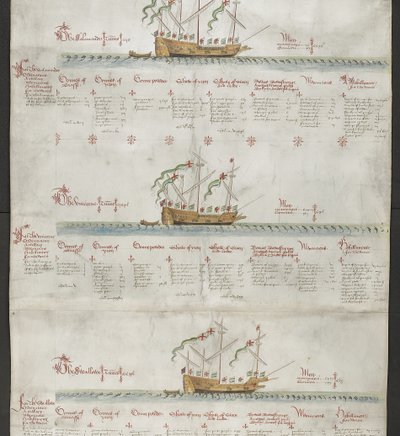 Lägg till MS 22047 f.4r Galleasen Enhörningen, och svalan, från 