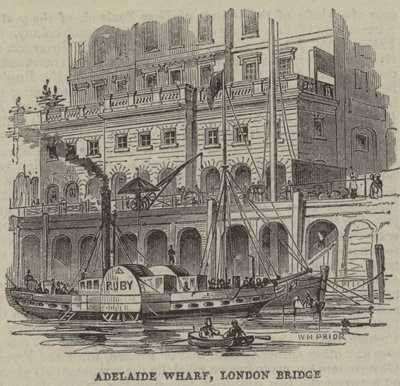 Adelaide Wharf, London Bridge av English School