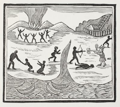 Advent of Friday, illustration från Chap-books of the Eighteenth Century av John Ashton, pub. 1882 av English School