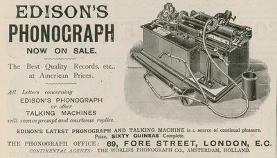 Annons för Edisons Phonograph av English School