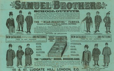 Annons för Samuel Brothers, Ludgate Hill, London av English School