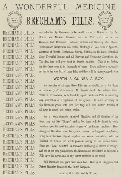 Annons, Beechams piller (gravyr) av English School
