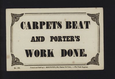 Annons: Mattor beat och porters arbete utfört (typ) av English School