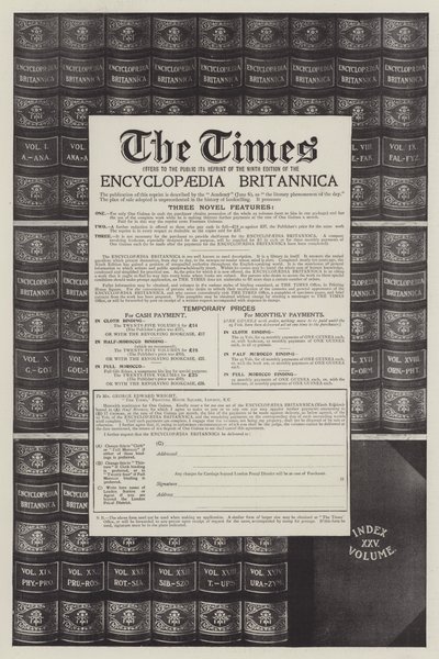 Annons, Encyclopaedia Britannica (gravyr) av English School