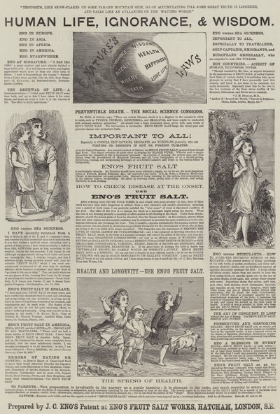 Annons, Enos fruktsalt (gravyr) av English School