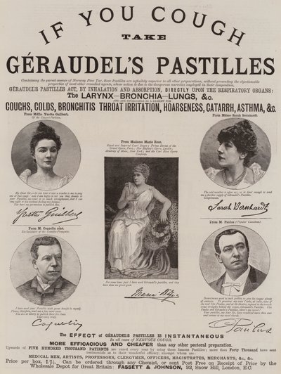 Annons, Geraudels Pastiller (gravyr) av English School