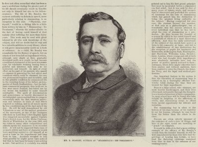 Annons, Mr B Beasley, författare till "Stammering, Its Treatment" (gravyr) av English School