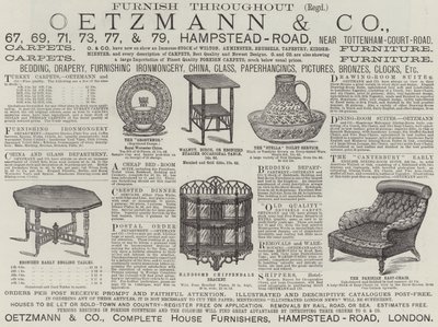 Annons, Oetzmann and Company (gravyr) av English School