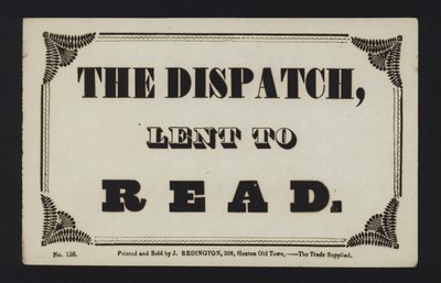 Annons: The Despatch lånas ut att läsa (typ) av English School