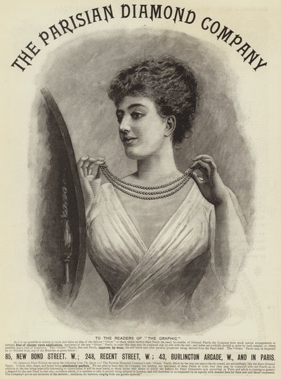 Annons, The Parisian Diamond Company (gravyr) av English School
