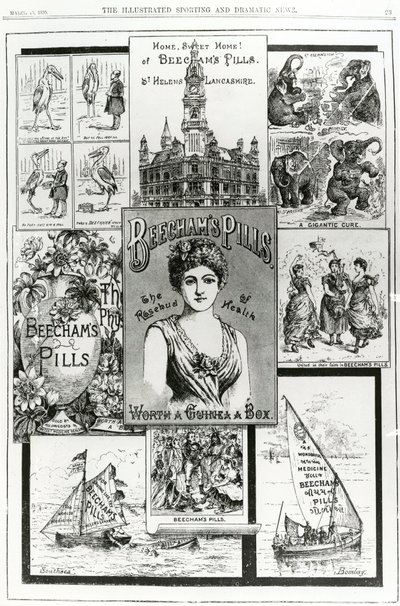 Annons för Beechams Pills, the Rosebud of Health, 1890 av English School