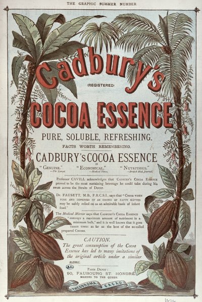 Annons för Cadburys Cocoa Essence, från The Graphic, 1878 av English School